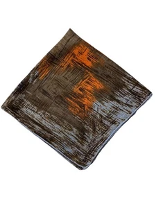 "Pañuelo Monique abstracto vintage años 60 tonos tierra lila naranja 14,5""" - Imagen 1 de 6