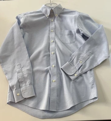 Brooks Brothers Boys Non-Iron Pinpoint Cotton Forward Point Blue Oxford Shirt 14 - Image 1 of 4