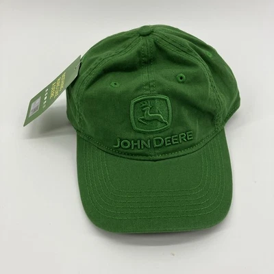 John Deere Green Gray Farm Ball Cap Hat Embroidered Adjustable Agriculture nWT - Image 1 of 4
