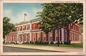 Postal de PARKERSBURG, Virginia Occidental "Oficina de Correos de EE. UU." Curteich Linen / 1935 - Imagen 1 de 2