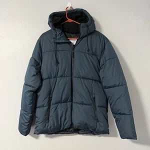 Old Navy Men’s Frost Free Puffer Jacket Coat Blue Medium Tall MT - Picture 1 of 13