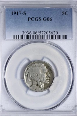 1917-S Buffalo Nickel PCGS G06 G6 ZGNM - Image 1 of 3
