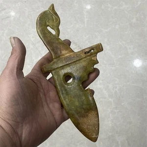 Antike Xiuyu Jade Axt Bi Anhänger alte Jade Schnitzerei Sammlerstück Ornament - Bild 1 von 9