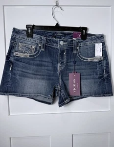 VIGOSS Dublin Stretch Heritage Fit Dark Mid Rise Denim Shorts Size 11/12 New WT - Imagen 1 de 14