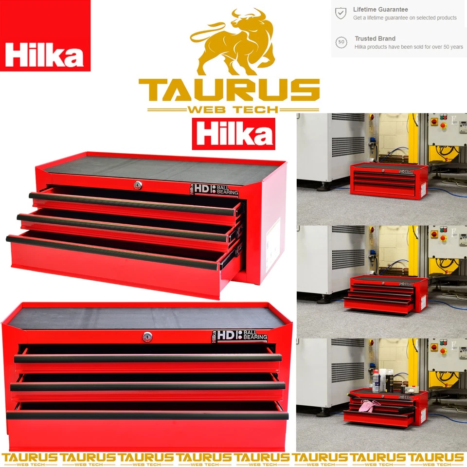HILKA-TOOLS HILKA HD 3 Drawer Add On Tool Chest BBS All Steel Ball Bearing Slide UK FREE P&P