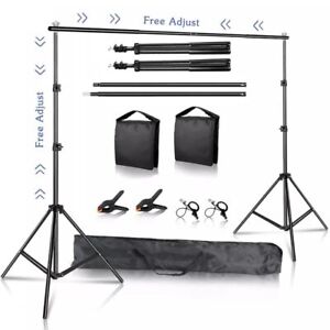 Photography Background Adjustable Stand Support System Kit Green Screen Frame