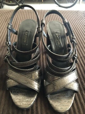 Zapatos Lanvin Paris de cuero metálico con cordones talla 41 Foto 1 de 4