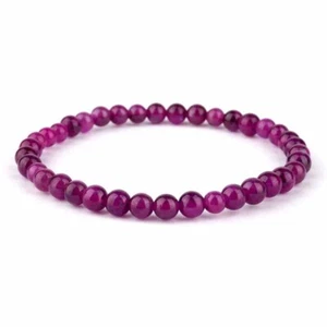 Rubin Ø 5 mm Kugel Armband flexibel und dehnbar in bester Qualität und Farbe - Bild 1 von 4