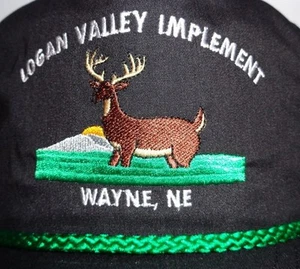 * John Deere Dealers Hat Cap Logan Valley Implement Wayne NE Deer 11pt Buck Hunt - Picture 1 of 2