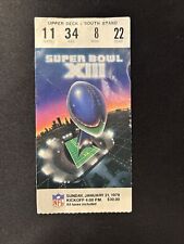1979 Super Bowl 13 ticket Pittsburgh Steelers January 21, 1979
