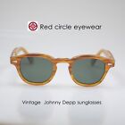 Johnny Depp G15 green polarized sunglasses men's Blonde gold glasses green lens