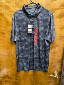 Men NWT : "PGA Tour" blk camouflage short sleeve golf shirt, Szie XL - Picture 1 of 2