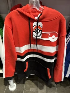 Pokemon Center Card Game Adult Red Pullover Hoodie Charmander Pikachu - Picture 1 of 4