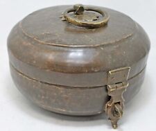 Antique Brass Chapati Bread Box Original Old Hand Crafted Engraved