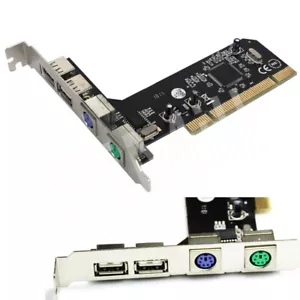 PCI 2 puertos USB 2.0 y 2 puertos PS/2 adaptador combinado convertidor stock de EE. UU. - Imagen 1 de 4