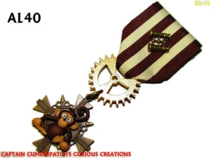 Steampunk badge brooch pin drape Medal monkey chimp jungle #AL40 - Picture 1 of 7