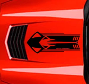 STINGRAY Hood NEW Design Vinyl Decal Racing Stripes (Fits Chevy CORVETTE C7) - Picture 1 of 23