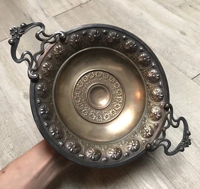 Coupe sur pied en métal argenté WMF Art-Nouveau plate Jugendstil Secessionist - Photo 1/4