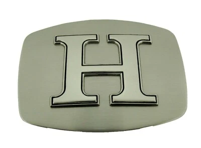 Initial Letter H Belt Buckle Western Rodeo Texas Style Silver Plain Finished New - Image 1 of 2