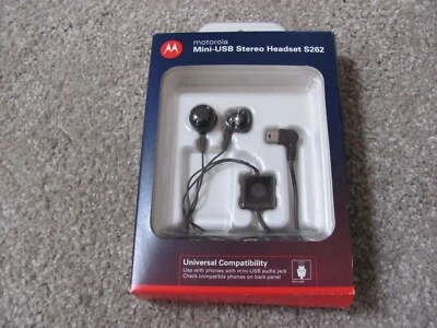 Motorola Mini-USB Stereo Headset S262 (89169N) for MOTORAZR V3 V3xx MAXX V6 V360 - Image 1 of 4