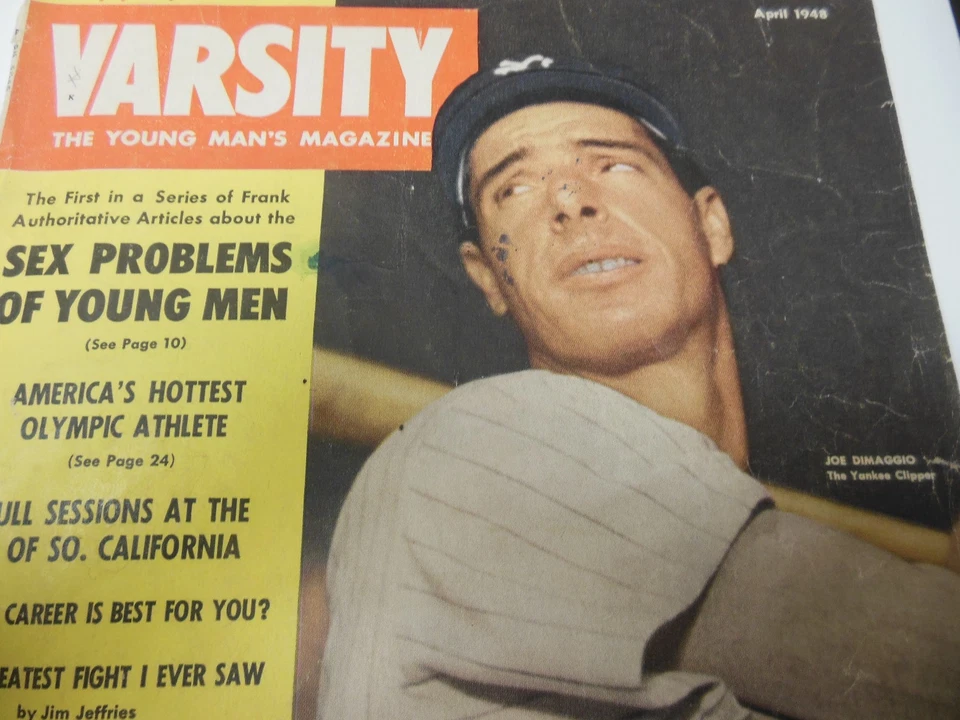 1948 VARSITY MAGAZINE JOE DIMAGGIO COVER RARE THE YOUNG MAN'S MAGAZINE - Image 1 of 1