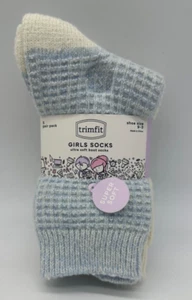 3 Pairs TrimFit Girls Ultra Soft Boot Socks Size 9-3 - Picture 1 of 3