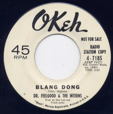 DR.FEELGOOD and the INTERNS "BLANG DONG "/"THE DOCTOR'S BOOGIE" OKEH  Promo(M-) - Image 1 of 2