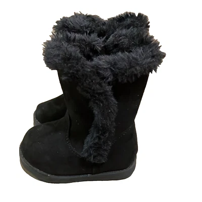 Cat & Jack Katrina Fleece Faux Suede Lined Winter Boots Girls Toddler 4 - Image 1 of 4