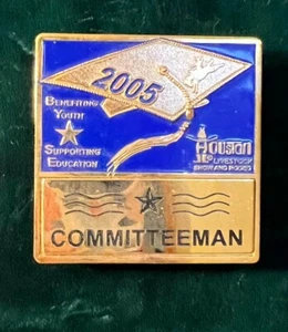 Spilla distintivo comitato spettacolo bestiame e rodeo 2005 Houston - Foto 1 di 2