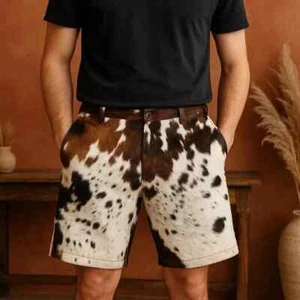 Men's New Natural Leather Shorts Genuine Soft Cowhide Causal Wear Shorts Pant - Picture 1 of 2