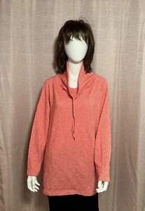 NWT T By Talbots Women’s Size 2X Orange Cotton Blend Cowl Neck Pullover Top - Picture 1 of 6