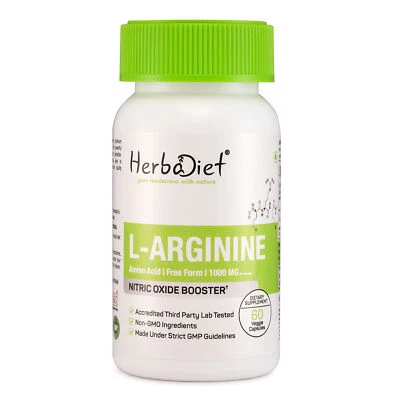 L-Arginine Capsules Free Form Nitric Oxide Booster Ultimate Muscle Growth Pump - Image 1 of 4