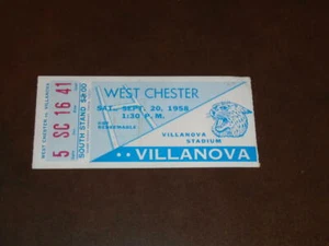 1958 WEST CHESTER AT VILLANOVA FOOTBALL TICKET STUB - Picture 1 of 2