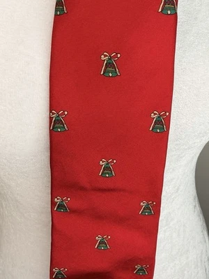 John Henry 红色圣诞领带铃假日领带节日新奇男式 — 第 1/4 张图片