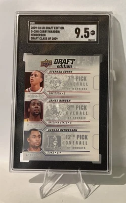 2009-10 UD Draft Edition Stephen Curry, James Harden Gerald Henderson RC SGC 9.5 - Image 1 of 2