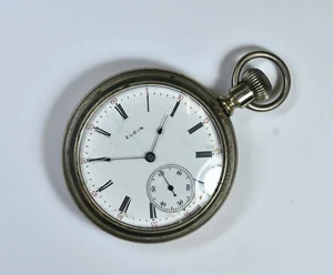 ELGIN Mens Antique Pocket Watch Grade 242 Model 6 16 Size Open Back No Reserve! - Foto 1 di 3