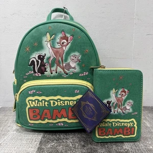 Loungefly Disney Bambi Treasures From The Vault Mini Backpack & Wallet Green - Picture 1 of 7