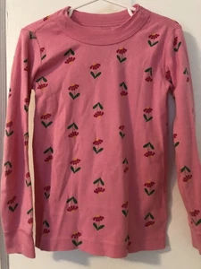 Hanna Andersson Size 5 Girls Floral 100% Organic Cotton Knit Pajama Top Preowned - Picture 1 of 5