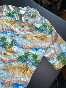 Ron Anderson by Kahala Hawaiian Shirt Mens M Rayon Button Up Island Palms theme. - Picture 1 of 16
