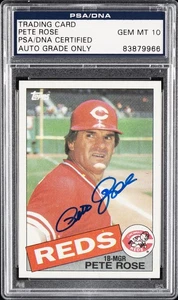 1985 TRADING CARD AUTO GRADE ONLY PETE ROSE PSA DNA 10 - Picture 1 of 2