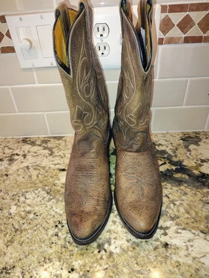 Botas de caubói vintage de couro exótico marrom Olathe VGUC - EUA tamanho 9 D (masculino) - Imagem 1 de 4