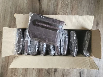 Estuche De Colección De 10 Bolsas De Viaje Expandibles Marrón Bolsa De Lona NOS 20" X 11" Foto 1 de 4