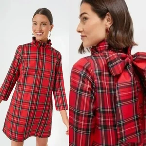 Nuevo con etiquetas Vestido Tuckernuck Daphne Grande Royal Stewart Tartán Cuadros Volantes Cuello Corbata - Imagen 1 de 11