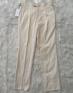 Pantalones rectos de algodón Saman Amel nuevos Amo blanco crema 50 - Imagen 1 de 10