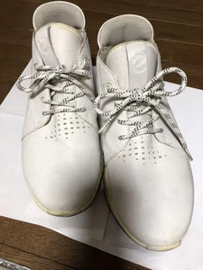 Ecco Men's White Leather High-Top Sneakers US7 / EU40 / UK6 Pre-owned - Imagen 1 de 7