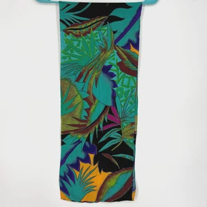 Unbranded Rectangular Scarf Sash Bold Multi Color Tropical Print Silky Rayon VTG - Picture 1 of 8