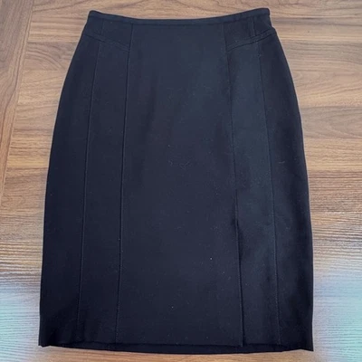 Falda lápiz forrada negra del mercado negro de la Casa Blanca hasta la rodilla abertura lateral talla 8 Foto 1 de 4