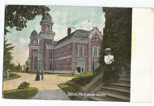 Detroit Mi Mich Wasserwerke Vintage Postkarte - Bild 1 von 2