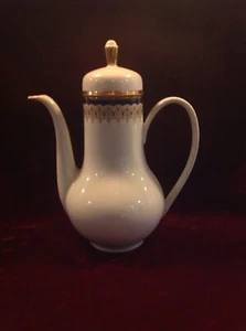 Vintage Vohenstrauss Johann Seltman Coffee Pot White Cobalt & Gold Bavaria Germa - Picture 1 of 4