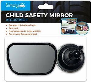 Simply Adjustable Forward Facing Child Car Seat Baby View Safety Mirror - Black